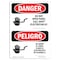 Signmission Safety Sign, OSHA Danger, 5" Height, Do Not Open Panel Call Electrician Bilingual Spanish OS-DS-D-35-VS-1153 - alternate 1